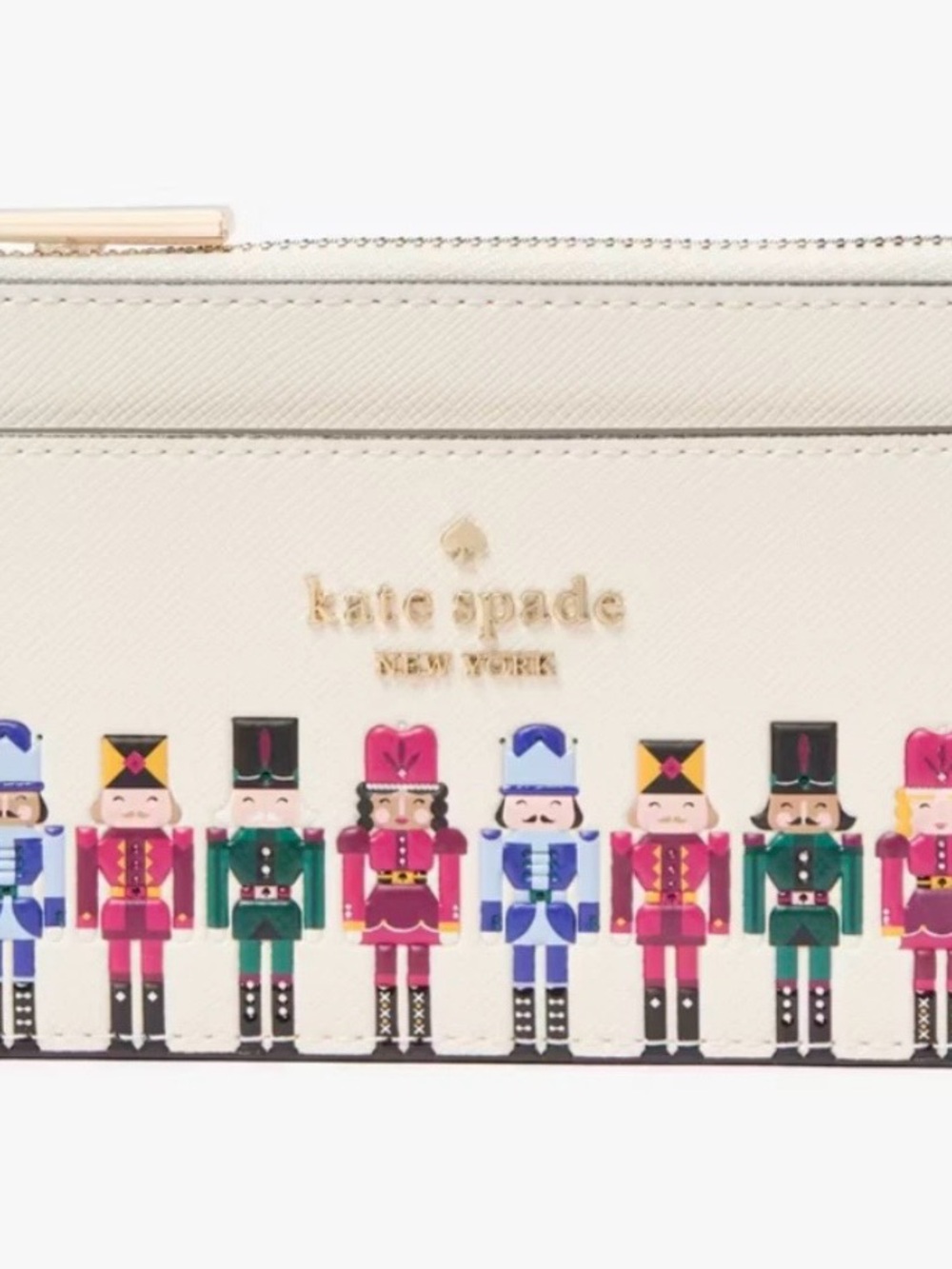 Kate Spade "Oh What Fun" Nutcracker Large Slim Cardholder (Style Number KJ071)